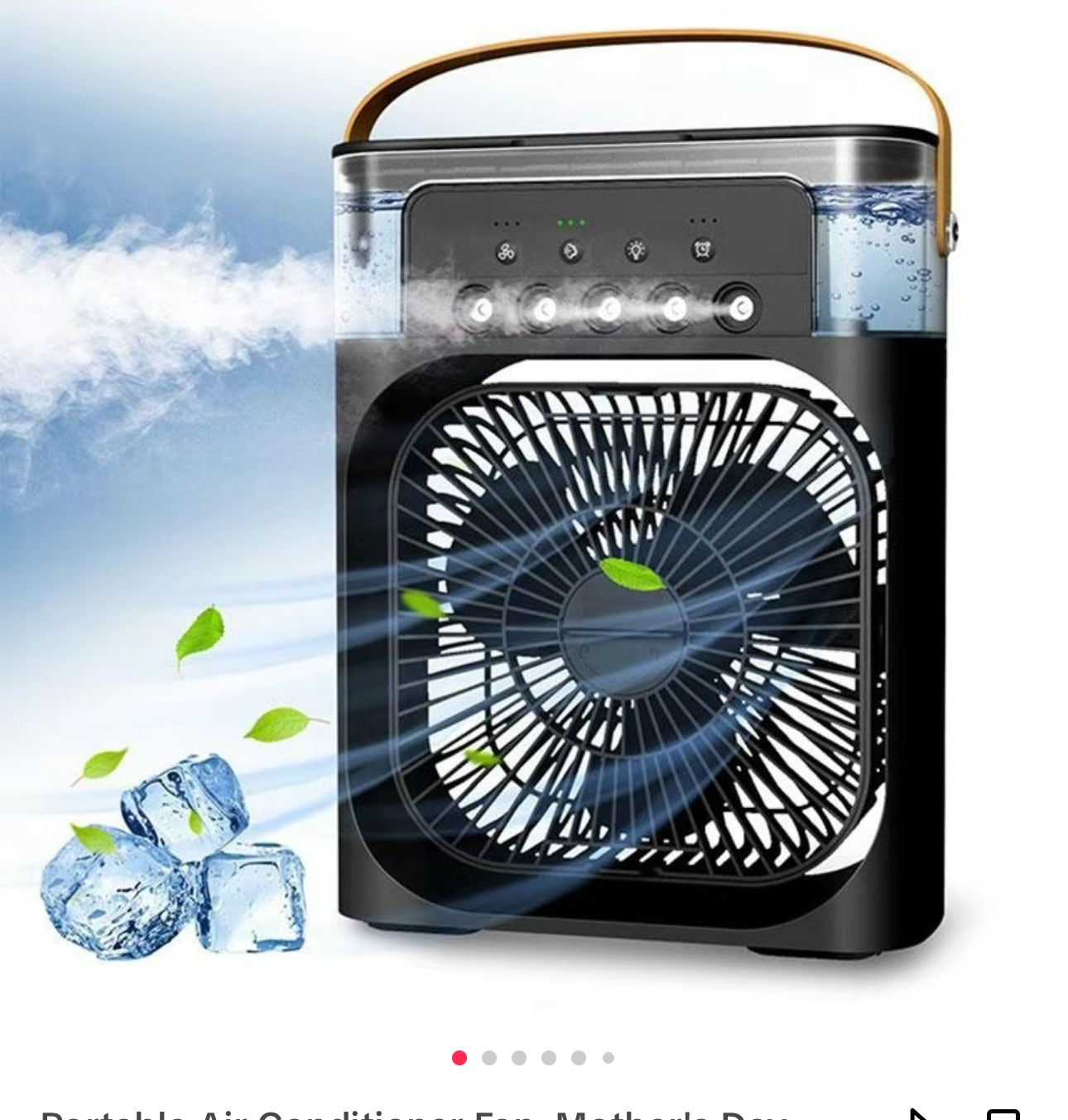 Portable 3-in-1 Air Cooler Fan with Humidifier & LED Light