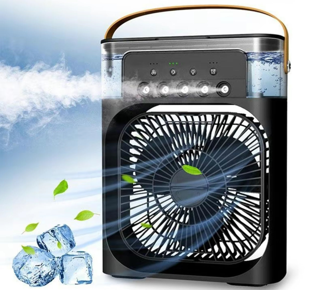 Portable 3-in-1 Air Cooler Fan with Humidifier & LED Light